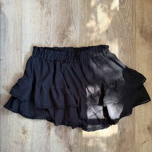Black Ruffled Mini Skirt